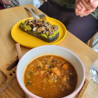 Lenitlsoup and Mushroom/Avocado Bread at iVegan Supershop Old Quarter Hanoi - Healthy Plant Based Cafe in Hanoi