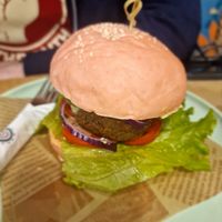 The falafel burger. at iVegan Supershop Old Quarter Hanoi - Healthy Plant Based Cafe in Hanoi