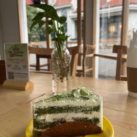 Matcha cake  at iVegan Supershop Old Quarter Hanoi - Healthy Plant Based Cafe in Hanoi