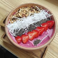 Pink Up smoothie bowl at iVegan Supershop Old Quarter Hanoi - Healthy Plant Based Cafe in Hanoi
