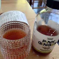 Pink ginger kombucha at iVegan Supershop Old Quarter Hanoi - Healthy Plant Based Cafe in Hanoi