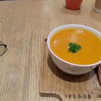 Pumpkin soup. at iVegan Supershop Old Quarter Hanoi - Healthy Plant Based Cafe in Hanoi