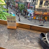 Vistas de la teraza at iVegan Supershop Old Quarter Hanoi - Healthy Plant Based Cafe in Hanoi