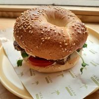 Tempeh bagel at iVegan Supershop Old Quarter Hanoi - Healthy Plant Based Cafe in Hanoi
