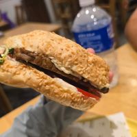 Tempeh bagel 11k dong at iVegan Supershop Old Quarter Hanoi - Healthy Plant Based Cafe in Hanoi
