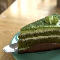 Matcha cake  at iVegan Supershop Old Quarter Hanoi - Healthy Plant Based Cafe in Hanoi