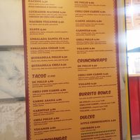 Wall menu at Taco Loco in Athens