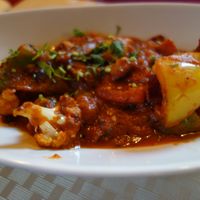 Sabzi (various vegetables in a spicy qorma sauce) (vegan) at Weissberg Restaurant in Saarbrucken