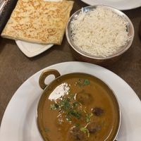 Pain rotti + vegetarian kofta curry  at Banana Leaf in Riga