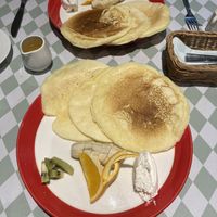 Pancakes with some fruit    at Silver Backs Cafe in Kyoto