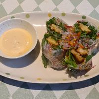 Spring roll with tempeh at Silver Backs Cafe in Kyoto