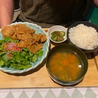 Vegan meat set meal   at Silver Backs Cafe in Kyoto