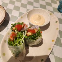 Tempeh spring rolls at Silver Backs Cafe in Kyoto