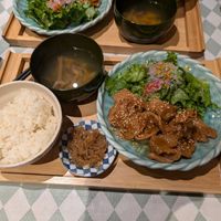 "grilled meat" set meal at Silver Backs Cafe in Kyoto