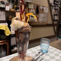 Chocolate parfait — work of art!  at Silver Backs Cafe in Kyoto