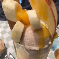 fruit parfait  at Silver Backs Cafe in Kyoto