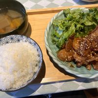 Meat set meal  at Silver Backs Cafe in Kyoto