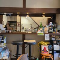 The counter at Silver Backs Cafe in Kyoto