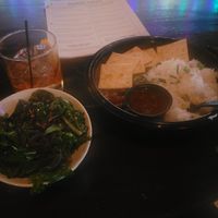 Red kale, Red beans and rice at The Haberdasher in Mobile