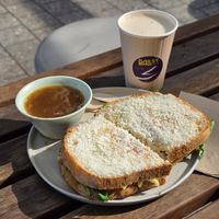 French onion toastie at Ballsy Tea in North Sydney