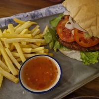 Veggie Burger at Sandbar Beachclub Restaurant and Bar in Koh Tao