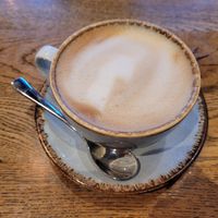 Oat Milk Latte at The Bull's Head Inn in Beaumaris