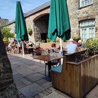 Outdoor seating at The Bull's Head Inn in Beaumaris