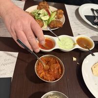 Dips and pakora   at Swagatam in Barcelona