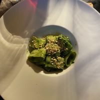 Calamarata di cime di rapa con polvere di nocciole   at Garzadori in Vicenza