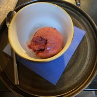 Sorbetto di lamponi e mirtilli   at Garzadori in Vicenza