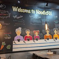 Wall menu at Noodle 501 in Durham