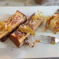 pineapple and coconut French toast! at Cafe Cultura in San Juan