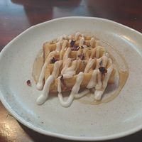 Sweet waffle - Maple syrup, cinnamon, coconut yogurt at Roots Waffle Cafe in Taupo