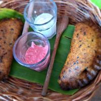 Samosas at Passiflora in Morro De Sao Paulo