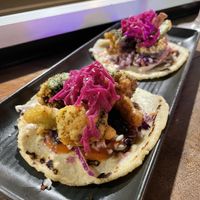 Popcorn Broccoli Tacos  at Juan Fifty Kitchen & Bar in Alexandra Headland