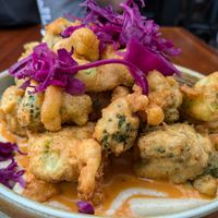 Popcorn Broccoli --delicious. at Juan Fifty Kitchen & Bar in Alexandra Headland