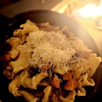 Vegan Harvest Cal-Ital Pasta: butternut squash, mushrooms, bacon, parm, sage, garlic, brown butter sauce. Very hearty! at Mode Brewing & Kitchen in Orangevale