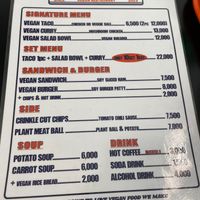 English menu as of dec 2023 at Yella in Gyeongju-si