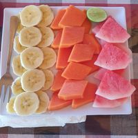 Fruit plate at Warung One Homestay in Banjar