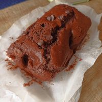 Chocolate plum cake at Bakery Mercado Central Cadiz in Cadiz