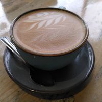 Decaf oat latte (November 2023) at Lilys of Truro Cafe in Truro