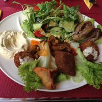 Vegan plate at Dominos' in Bern, Switzerland. at Domino in Bern