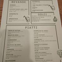 Dinner menu at E'den in Turin