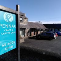 Outside the restaurant (February 2024) at Pennau Craft & Coffee Shop in Aberystwyth