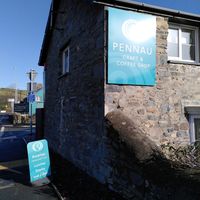 The building (February 2024) at Pennau Craft & Coffee Shop in Aberystwyth