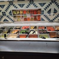 Salsa bar at Taco Fiesta in Baltimore