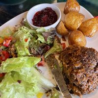 Vegan nut roast with sweet potato haggis  at Cafe Arriba in Isle Of Skye