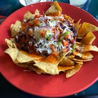 Ultimate Nachos (w/vegan cheese!) at Cafe Arriba in Isle Of Skye