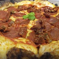 Vegan pepperoni at Full Moon in Sigulda