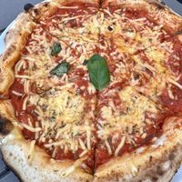 Vegan cheese and tomato pizza   at Full Moon in Sigulda